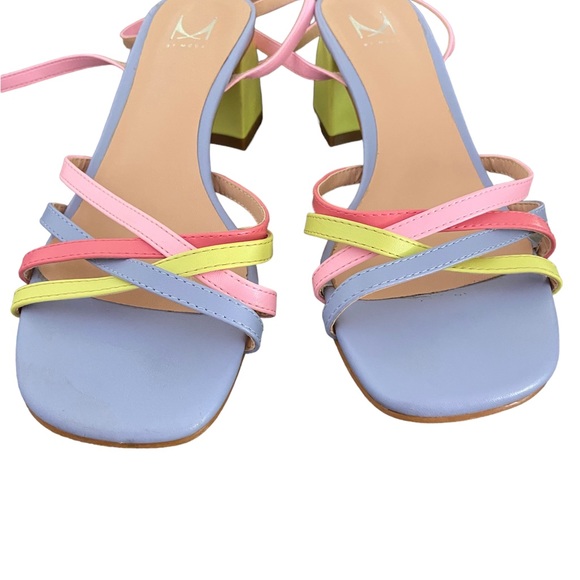 Pastel Rainbow criss cross leather Sandals. Moda in Pelle from England. - Picture 5 of 14